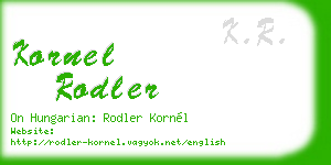 kornel rodler business card